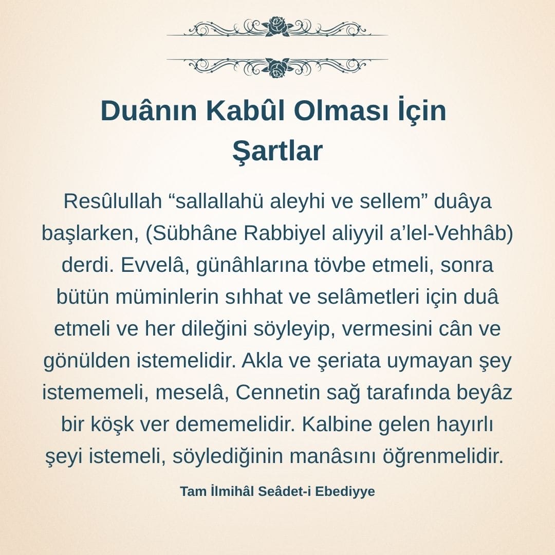 Duanın Kabul Olması İçin (4)